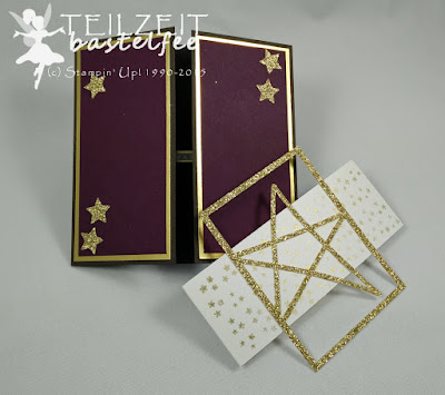 Stampin' Up! - In{k}spire_me #227, Christmas, Weihnachten, Glamour Advent, stars, Sterne, Gate Fold Card, Project Life Hello December Accessory Pack, Kling Glöckchen, Jingle all the Way, Gold