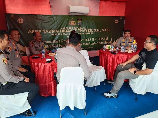 Kapolres Batu Bara AKBP Taufiq Hidayat Thayeb, S.H, S.Ik Cek Pos Pan Tol lndrapura Dan Lima Puluh