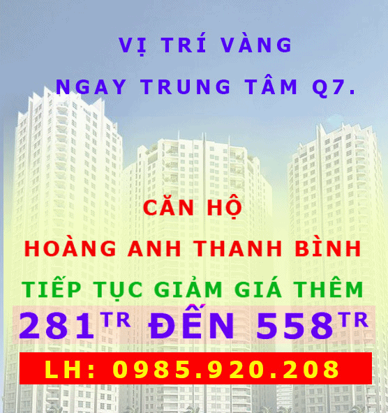 Căn hộ Hoàng Anh Thanh Bình tiếp tục giảm giá thêm 281tr đến 558tr