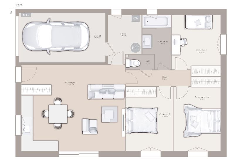  Vente Terrain + Maison - Terrain : 417m² - Maison : 80m² à Bas-en-Basset (43210) 