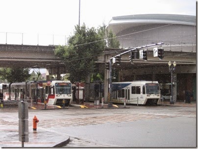 IMG_3235 TriMet MAX Siemens SD660 LRVs at the Rose Quarter Station in Portland, Oregon on August 31, 2008