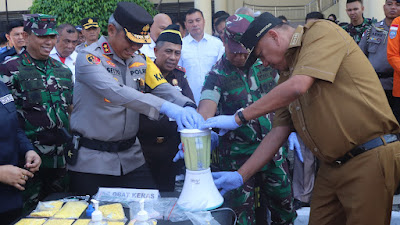 Barang Bukti Minuman Beralkohol dan Obat Keras Hasil KRYD Dimusnahkan