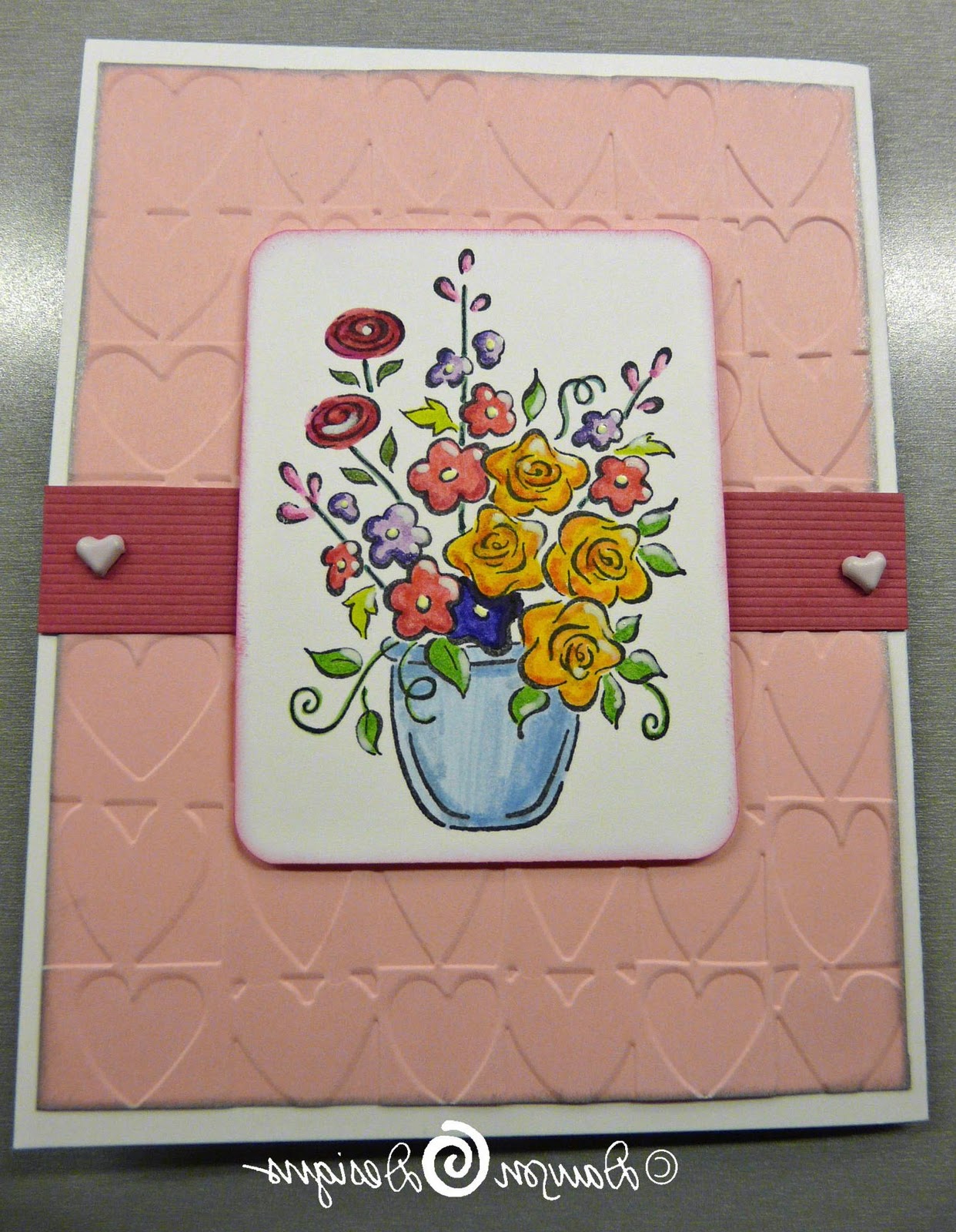 Floral Anniversary Card made