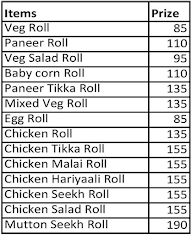 Tn 22 Parotta N Rolls menu 1