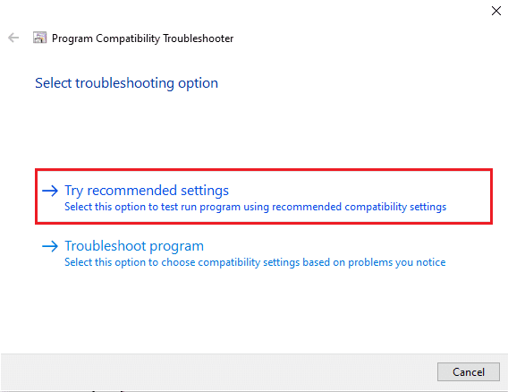 Haz clic en Probar la configuración recomendada