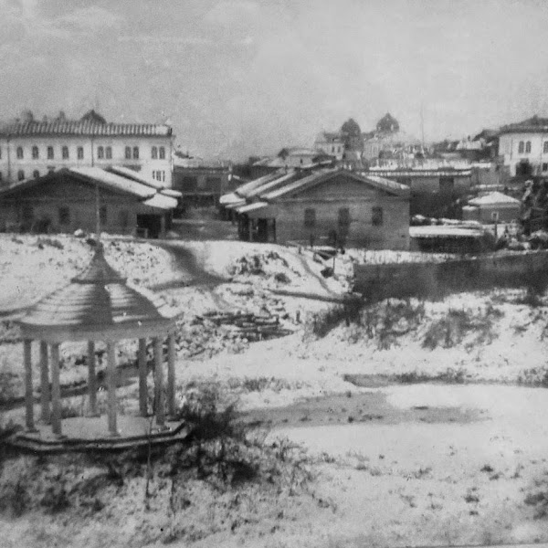 Вид на русло реки Золотухи в сторону ул. Козленская. 1920-е Вологда