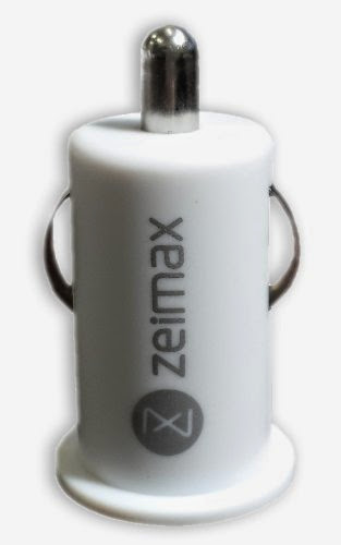  Zeimax Car Charger iPhone 5 / 5C / 5S iPad Mini iPod Touch 5th Gen (White) Supports iOs 7