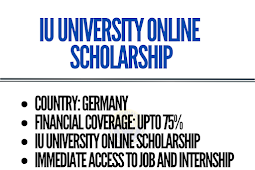 Germany Scholarships without IELTS  IU University Online Scholarship 2023