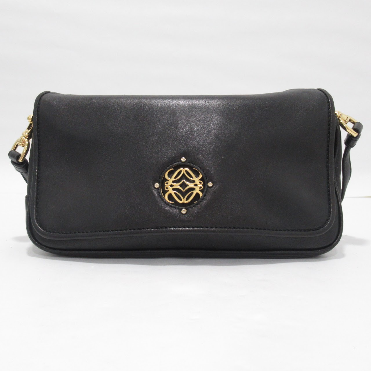 Loewe Black Leather Shoulder Bag