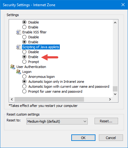 Java, webbrowsers, inschakelen