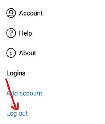 Klik onder Instagram-instellingen op de optie Uitloggen