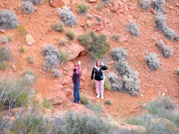 Sherie and Traci waiting below