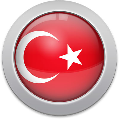 Turkish flag icon with a silver frame