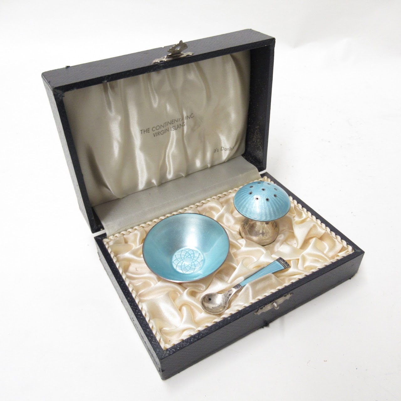 Egon Lauridsen Sterling Silver and Enamel Salt and Pepper Set