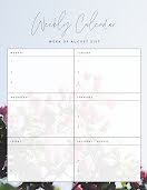 Weekly Calendar Blossoms - Weekly Planner item