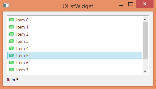 QListWidget con selección simple