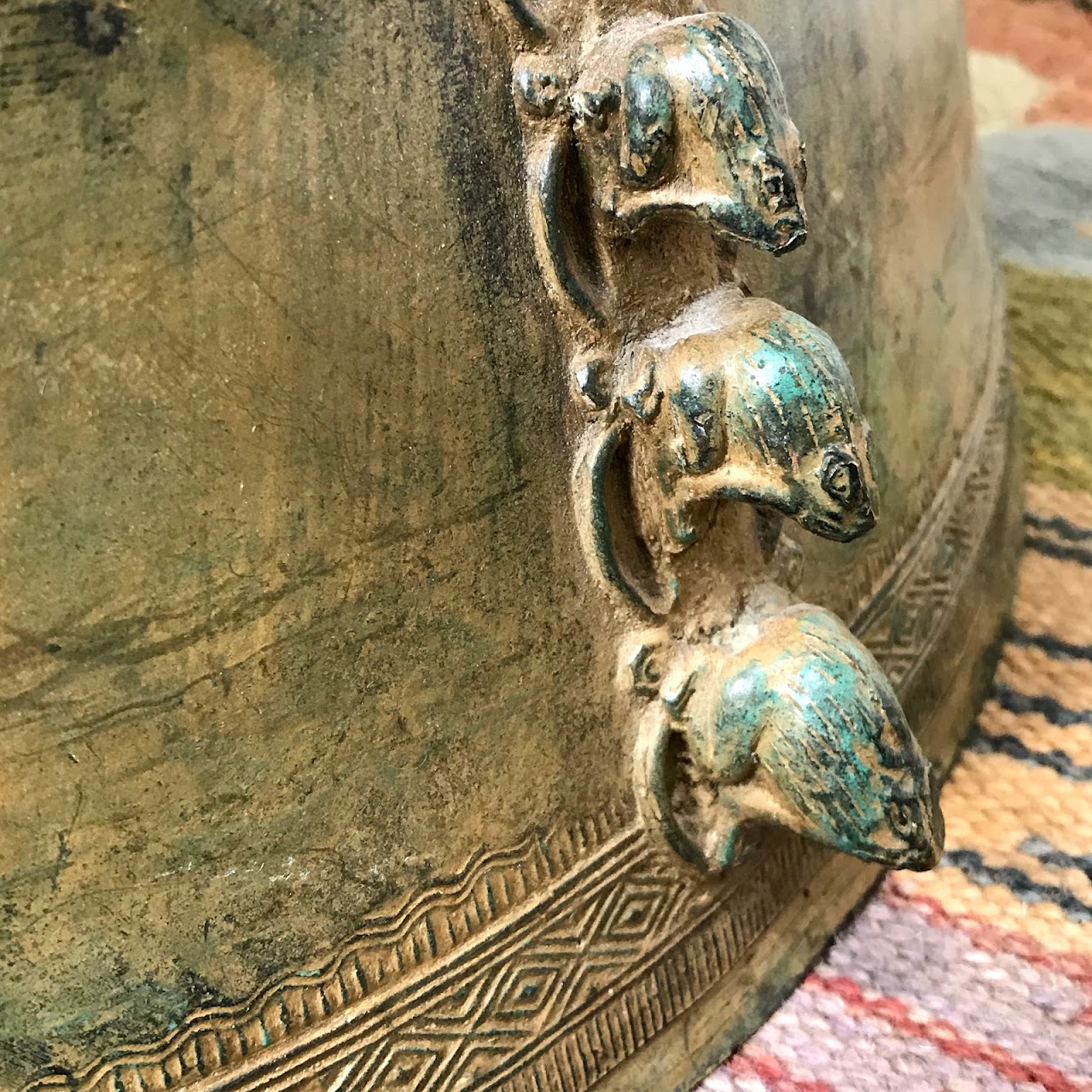 Thai Brass Rain Drum Table