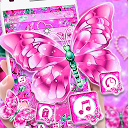 Télécharger Pink Crystal Butterfly Theme Installaller Dernier APK téléchargeur