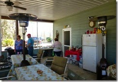 Screened patio of pole barn