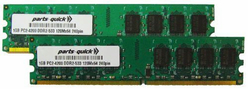  2GB Kit 2 X 1GB DDR2 Desktop Memory for Dell XPS 200 XPS 210 XPS 400 XPS 600 XPS 700 XPS 710 XPS 710 H2C PC2-4200 240 pin 533MHz DIMM RAM (PARTS-QUICK BRAND)