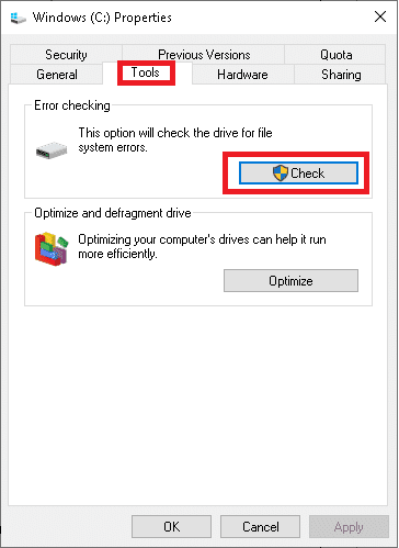 Haga clic en Comprobar como se muestra a continuación.  ¿Por qué mi computadora con Windows 10 es tan lenta?