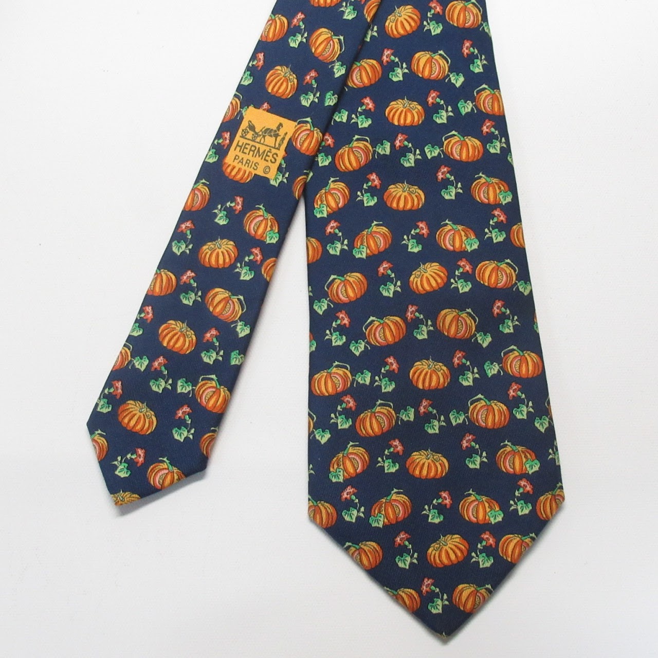 Hermès Pumpkin Tie Pair