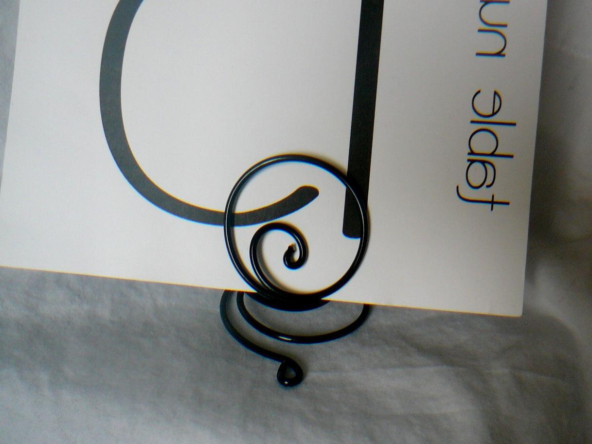 Black Spiral Wedding Place Card Holders, Decor, Formal Events, 18