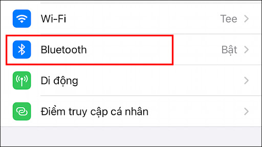 Vào phần Bluetooth