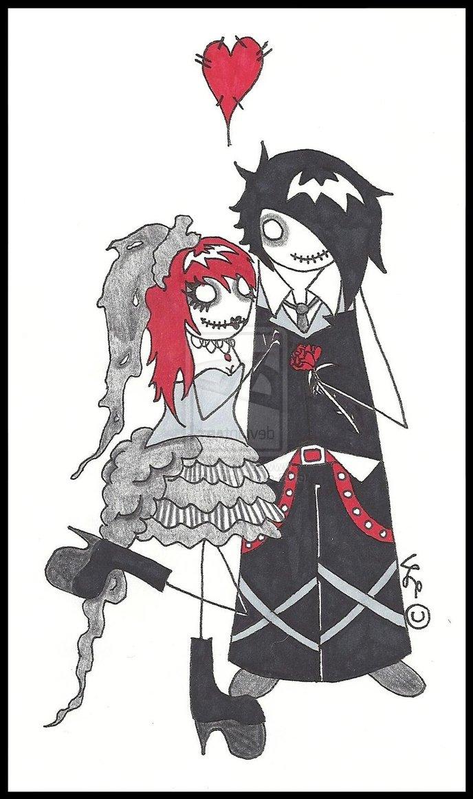 Goth Wedding Card commission