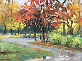 Autumn in the park, oilpainting, pleinairpainting