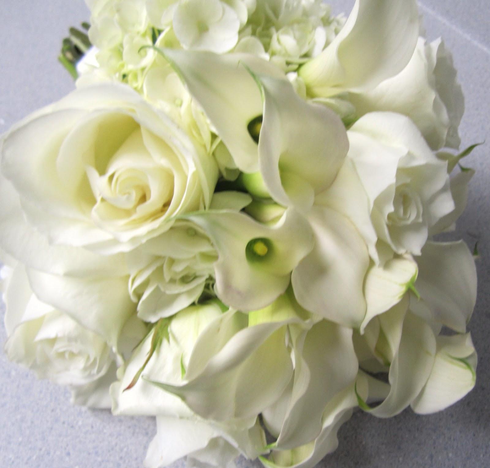 All white mini calla lilies,