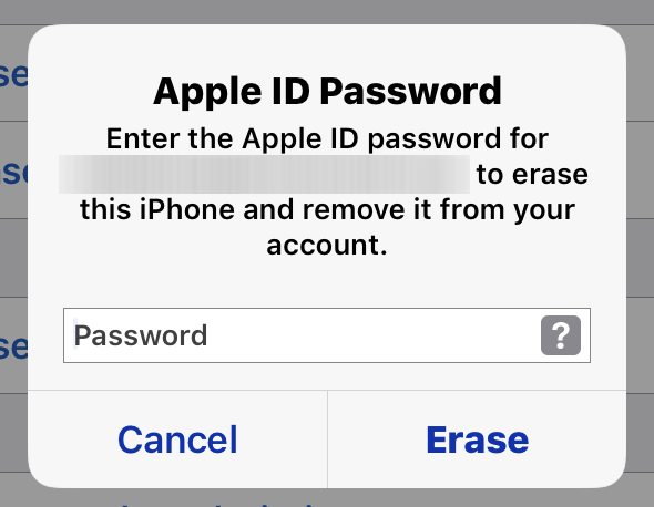 Всплывающее окно пароля Apple ID