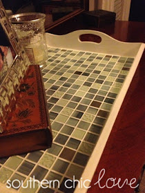 alt="Tile tray makeover diy"