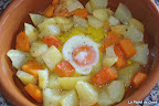 Calabaza con patatas y huevo