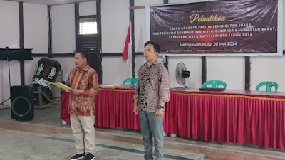 Pelantikan dan Sumpah janji Anggota PPS Pilgub Kalbar  dan Pilbup Kabupaten Landak di Mempawah Hulu Berjalan Lancar