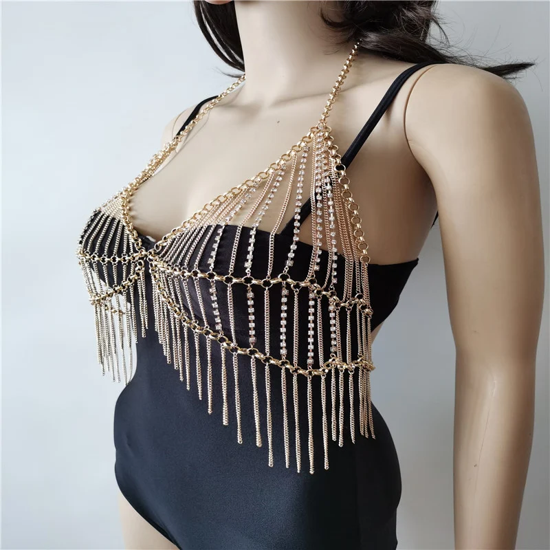 Zware Industrie Alloy Strass Hanger Borstketting, stoere uitstraling, opvallend ontwerp, een stijlvolle toevoeging voor elke outfit.