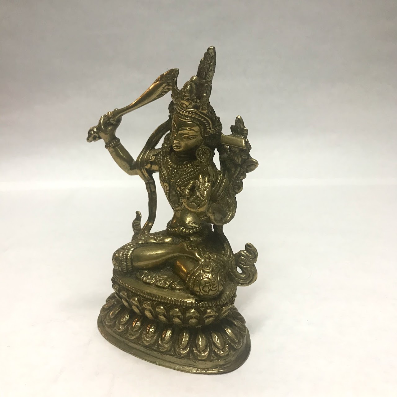 Brass Buddha and Bodhisattva Statue Pair