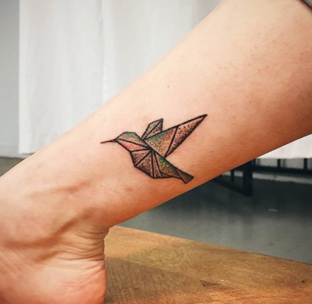 Este handpoked beija-flor