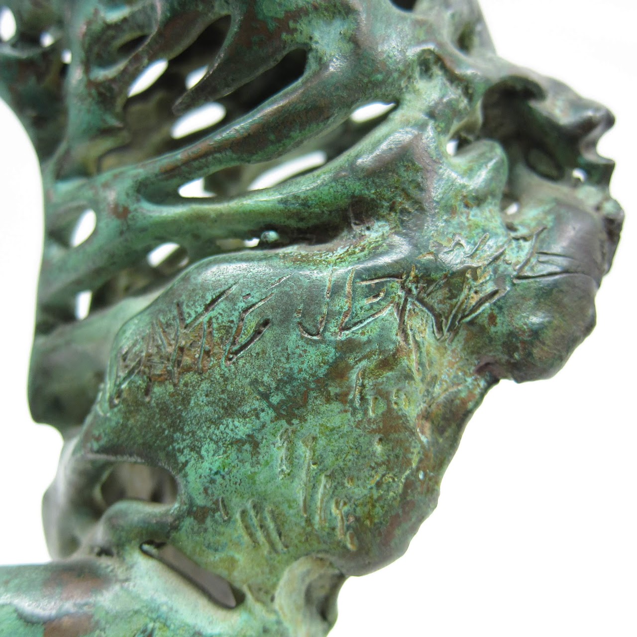 Signed Bronze Bull Figure