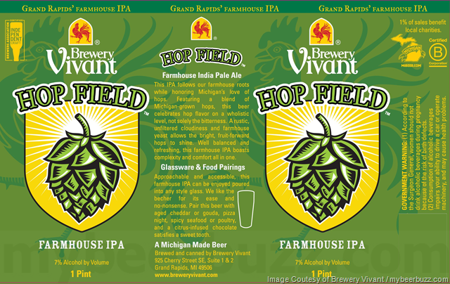 Brewery Vivant Adding Hop Field Farmhouse IPA 16oz Cans