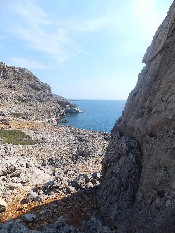 looking back along the path around th cliffs