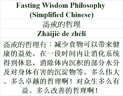 Fasting Wisdom Philosophy Chinese | 斋戒的哲理 | Zhāijiè de zhélǐ