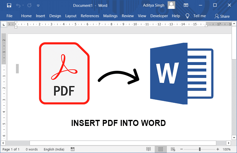 Cách Chèn PDF vào Tài liệu Word