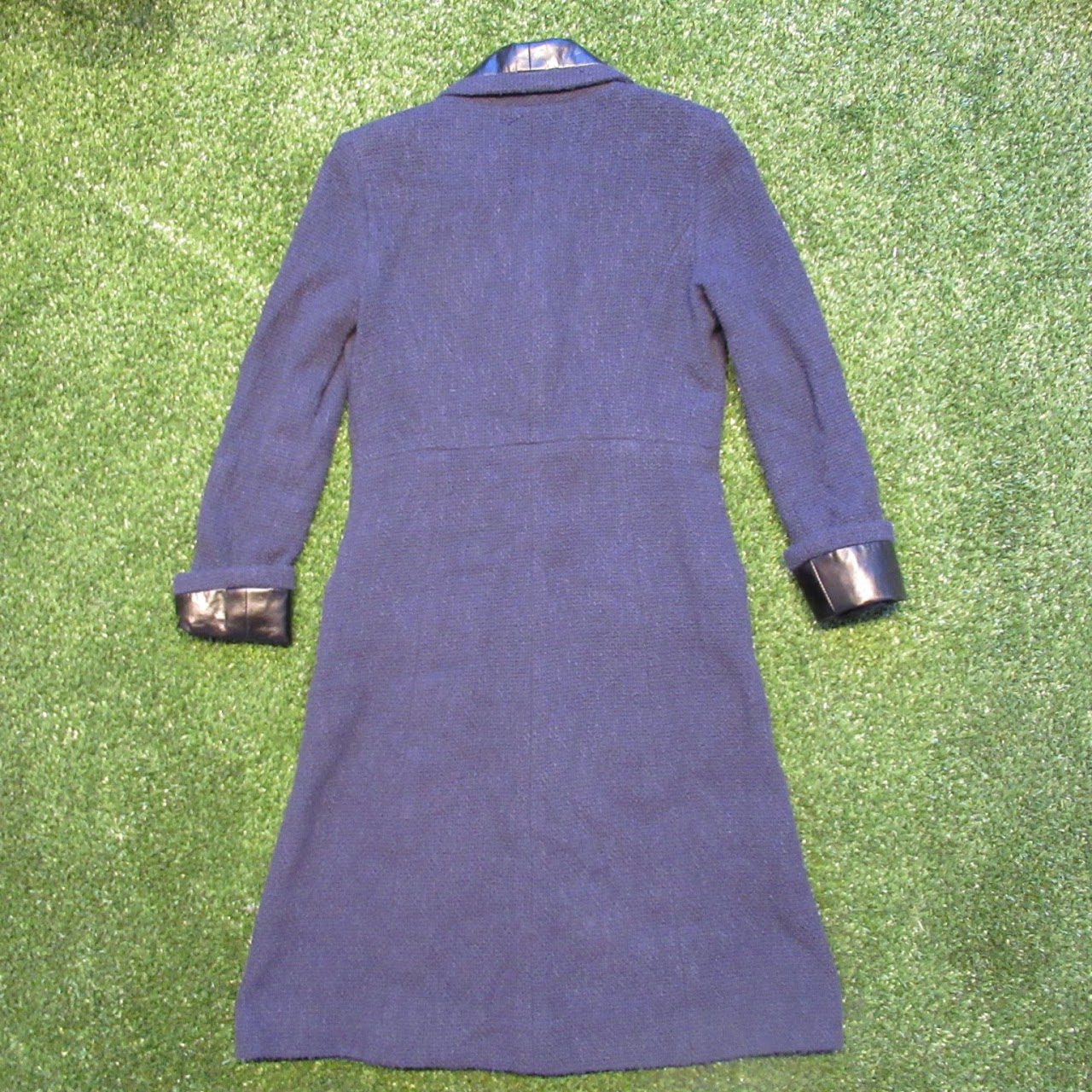 Chanel Navy Blue Tweed Coat