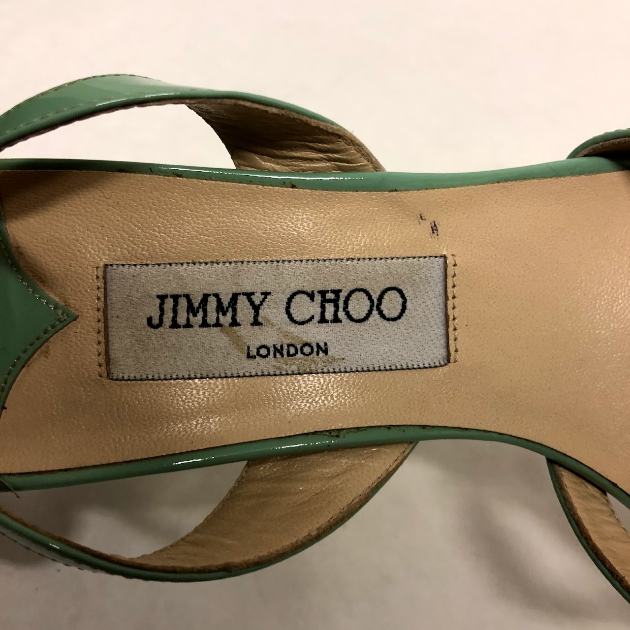 Jimmy Choo Mint Patent Leather Sandals