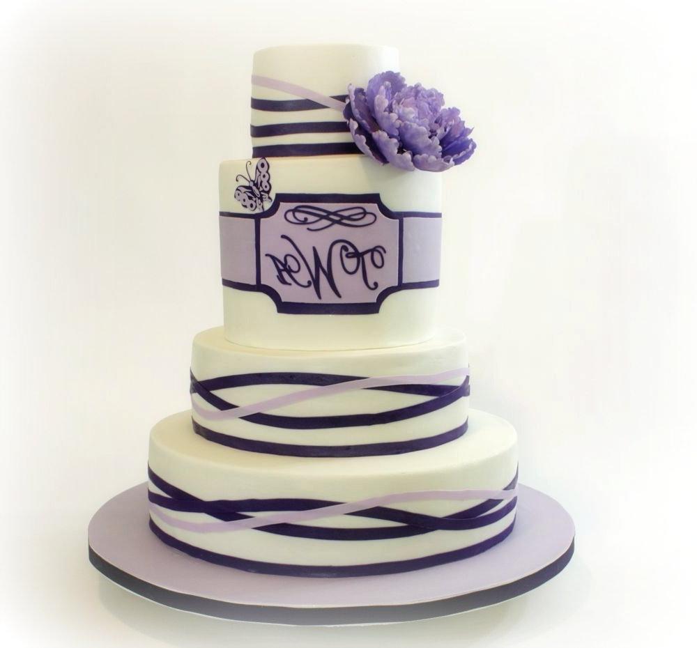 Four tier wedding cake with