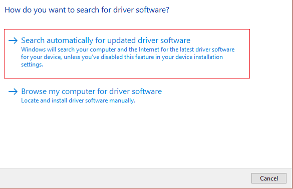 wyszukaj automatycznie zaktualizowane oprogramowanie sterownika