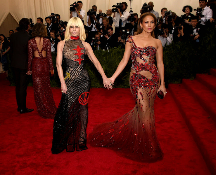 NEW YORK, NY - MAY 04:  Donatella Versace and Jennifer Lopez attend the "China: Through The Looking Glass" Costume Institute Benefit Gala at the Metropolitan Museum of Art on May 4, 2015 in New York City.  (Photo by Dimitrios Kambouris/Getty Images)