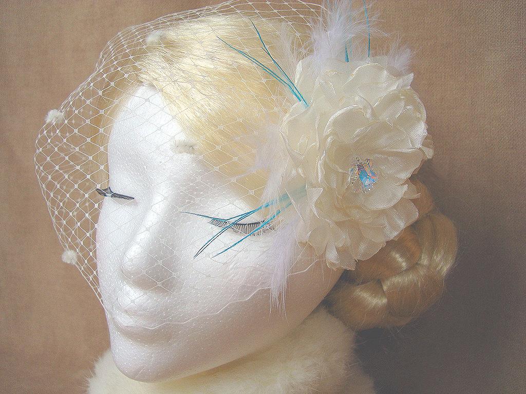 Winter Wedding Birdcage Veil