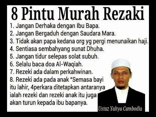 Gud Info 4 sharing: 8 pintu murah rezeki